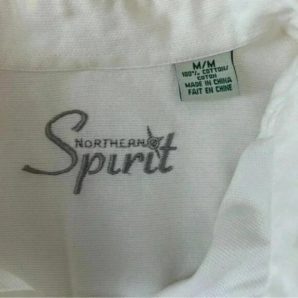 Northern Spirit Men’s Button Down Shirt Cotton Long Sleeve Classic White Medium - Picture 10 of 15